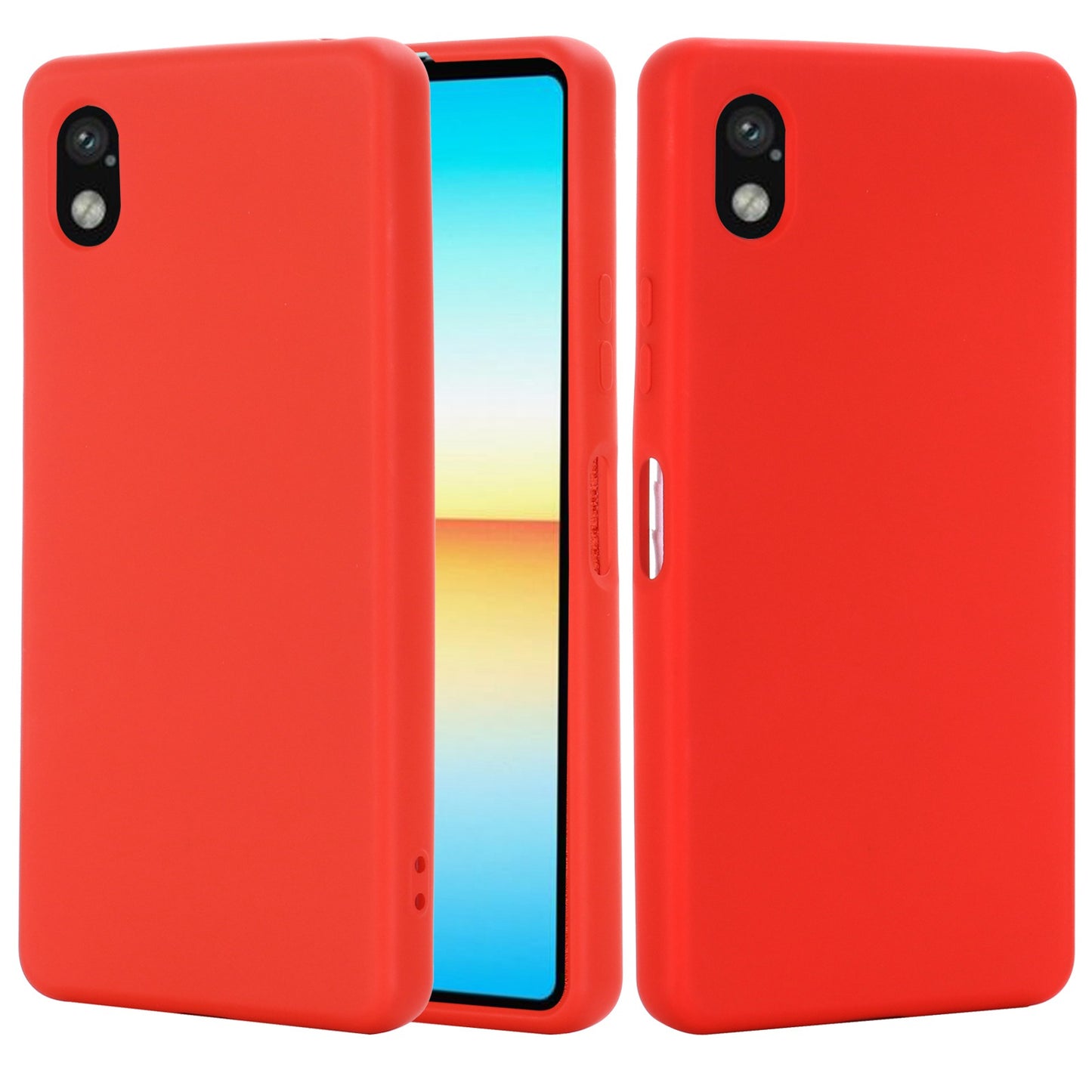 For Sony Xperia Ace III Shockproof Soft Liquid Silicone Phone Case Wear-resistant Precise Cutouts Back Cover with Strap
