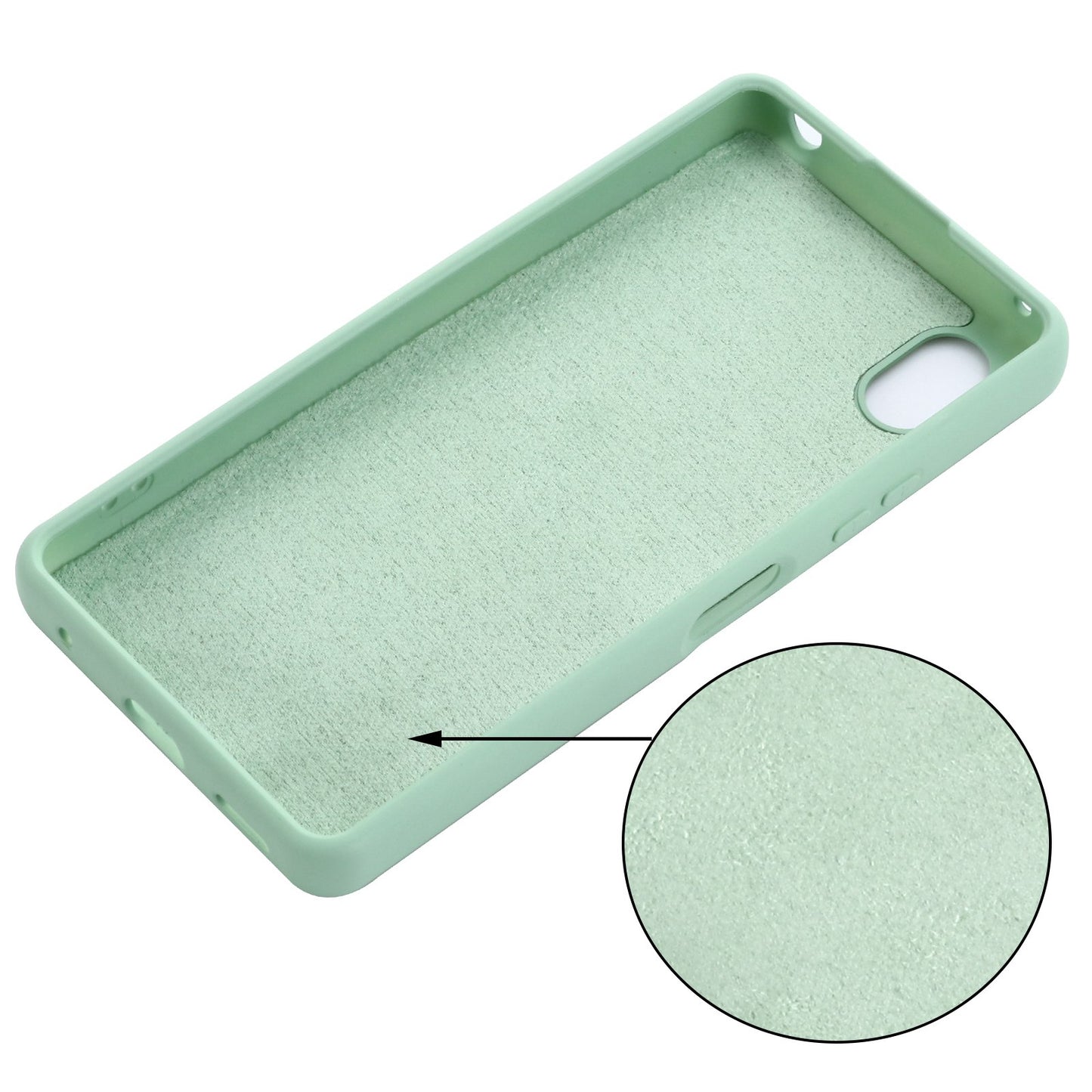 For Sony Xperia Ace III Shockproof Soft Liquid Silicone Phone Case Wear-resistant Precise Cutouts Back Cover with Strap