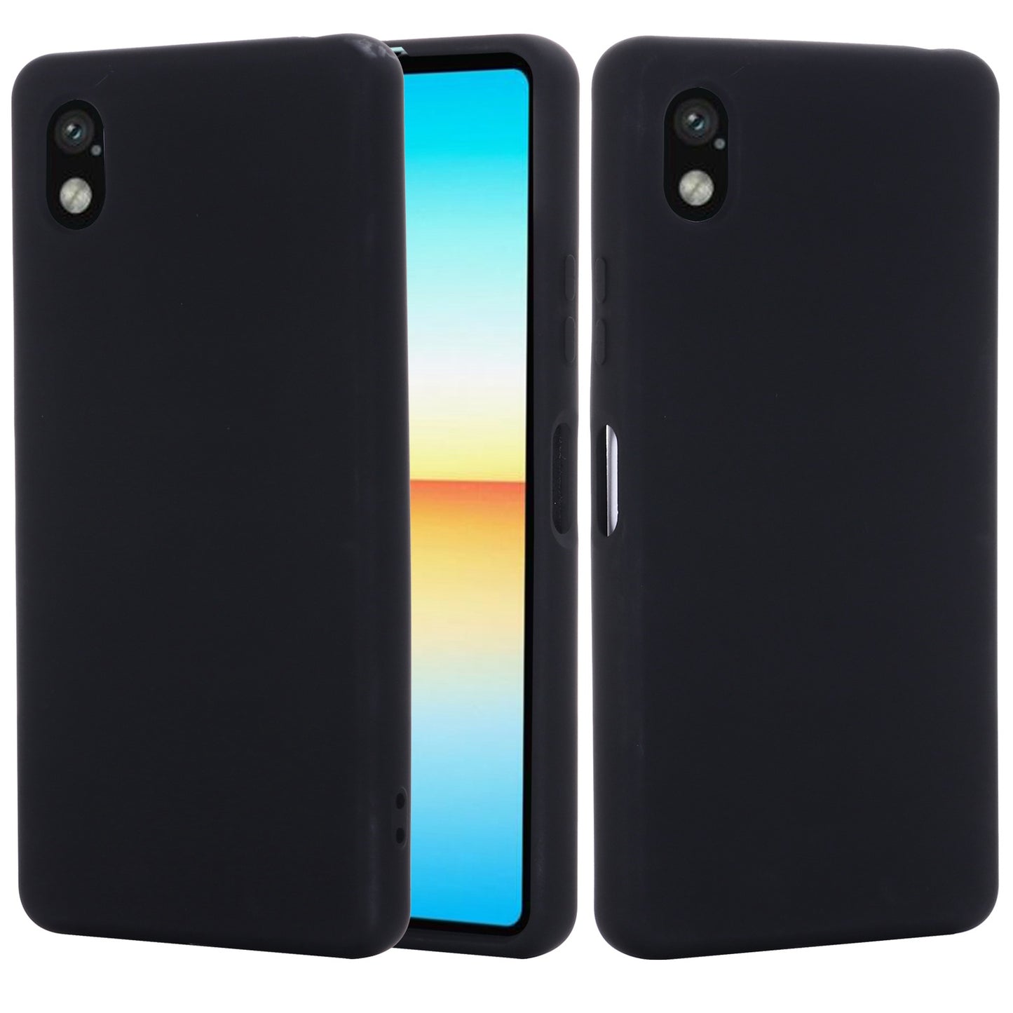 For Sony Xperia Ace III Shockproof Soft Liquid Silicone Phone Case Wear-resistant Precise Cutouts Back Cover with Strap