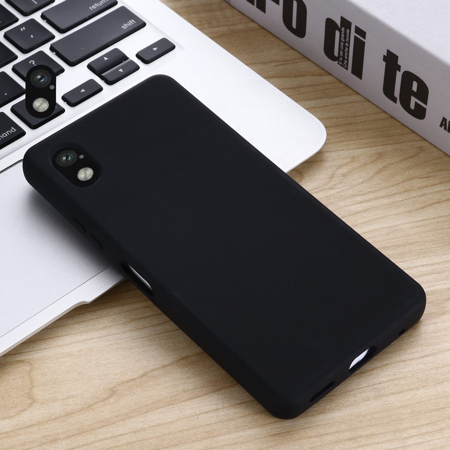 For Sony Xperia Ace III Shockproof Soft Liquid Silicone Phone Case Wear-resistant Precise Cutouts Back Cover with Strap