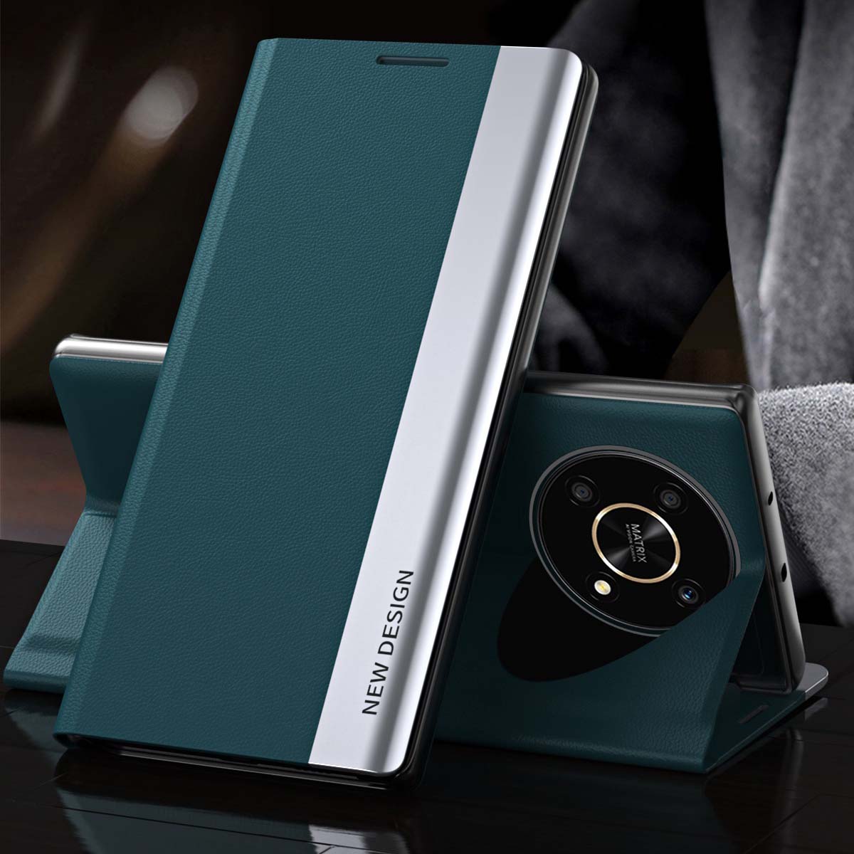 For Honor X9 5G/X30 5G/Magic4 Lite 5G Wear-resistant PU Leather Stand Function Case Magnetic Absorption Electroplating Anti-drop Cell Phone Cover