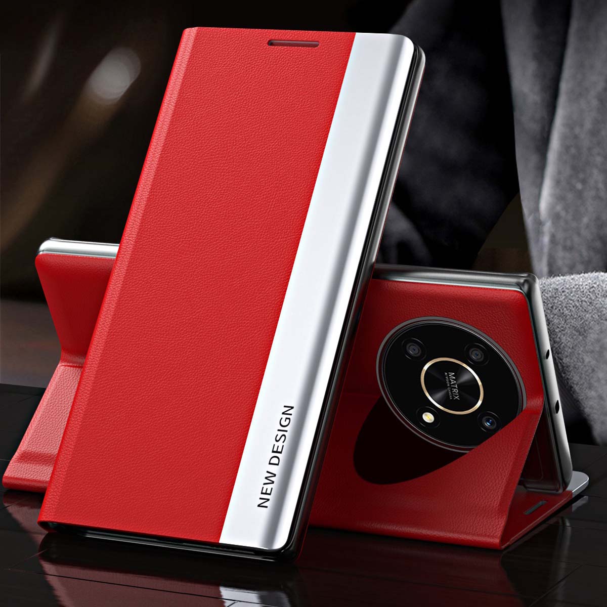 For Honor X9 5G/X30 5G/Magic4 Lite 5G Wear-resistant PU Leather Stand Function Case Magnetic Absorption Electroplating Anti-drop Cell Phone Cover