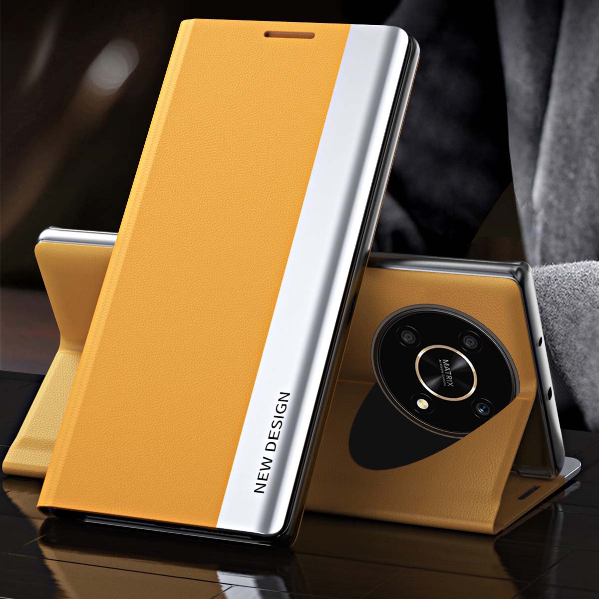 For Honor X9 5G/X30 5G/Magic4 Lite 5G Wear-resistant PU Leather Stand Function Case Magnetic Absorption Electroplating Anti-drop Cell Phone Cover