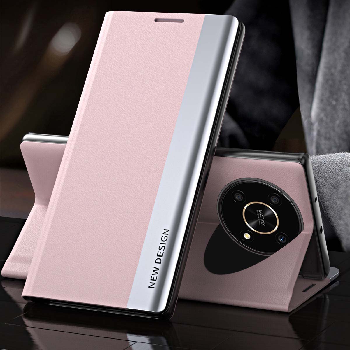 For Honor X9 5G/X30 5G/Magic4 Lite 5G Wear-resistant PU Leather Stand Function Case Magnetic Absorption Electroplating Anti-drop Cell Phone Cover
