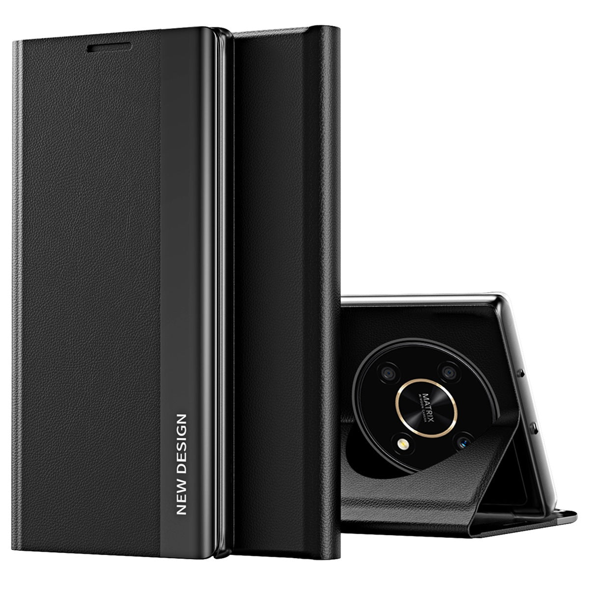 For Honor X9 5G/X30 5G/Magic4 Lite 5G Wear-resistant PU Leather Stand Function Case Magnetic Absorption Electroplating Anti-drop Cell Phone Cover