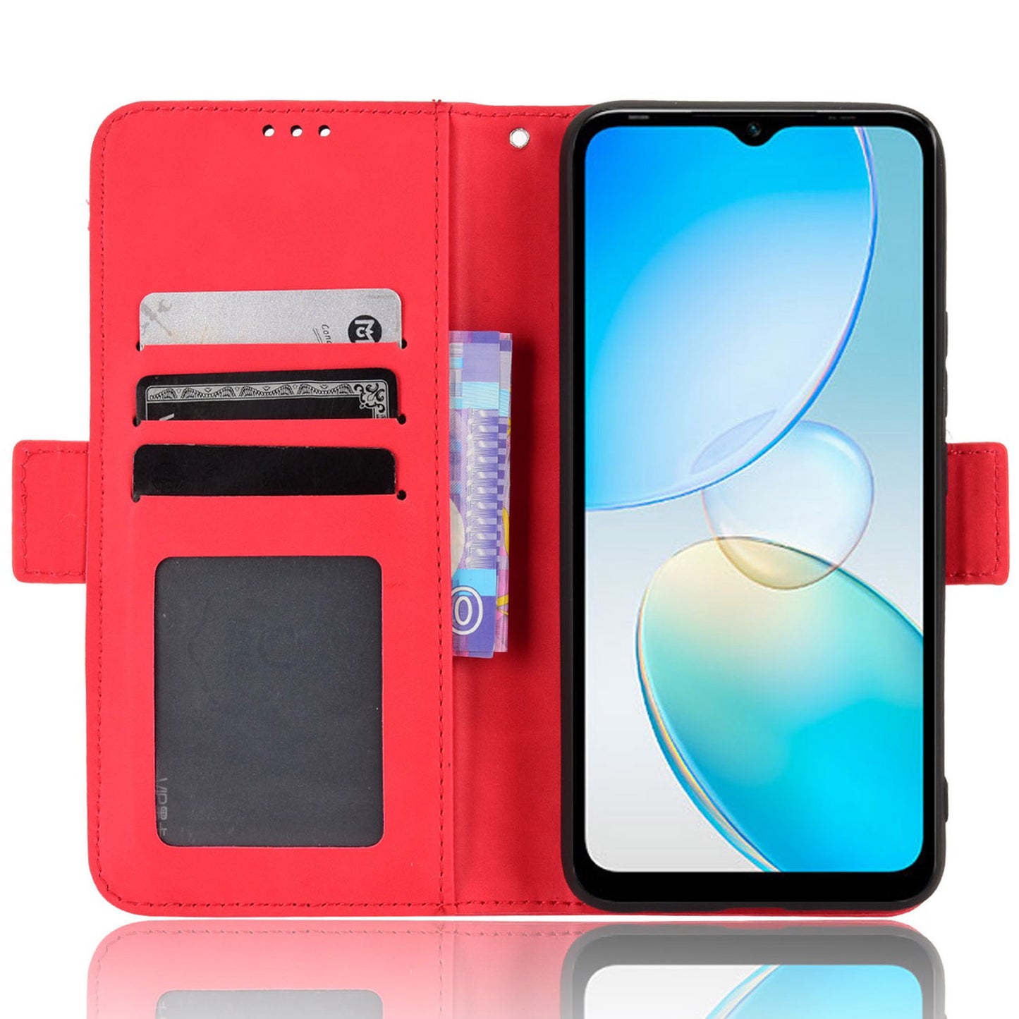 For Infinix Hot 12i 4G Multiple Card Slots PU Leather Cover Double Magnetic Clasp Full-protection Phone Stand Wallet Case