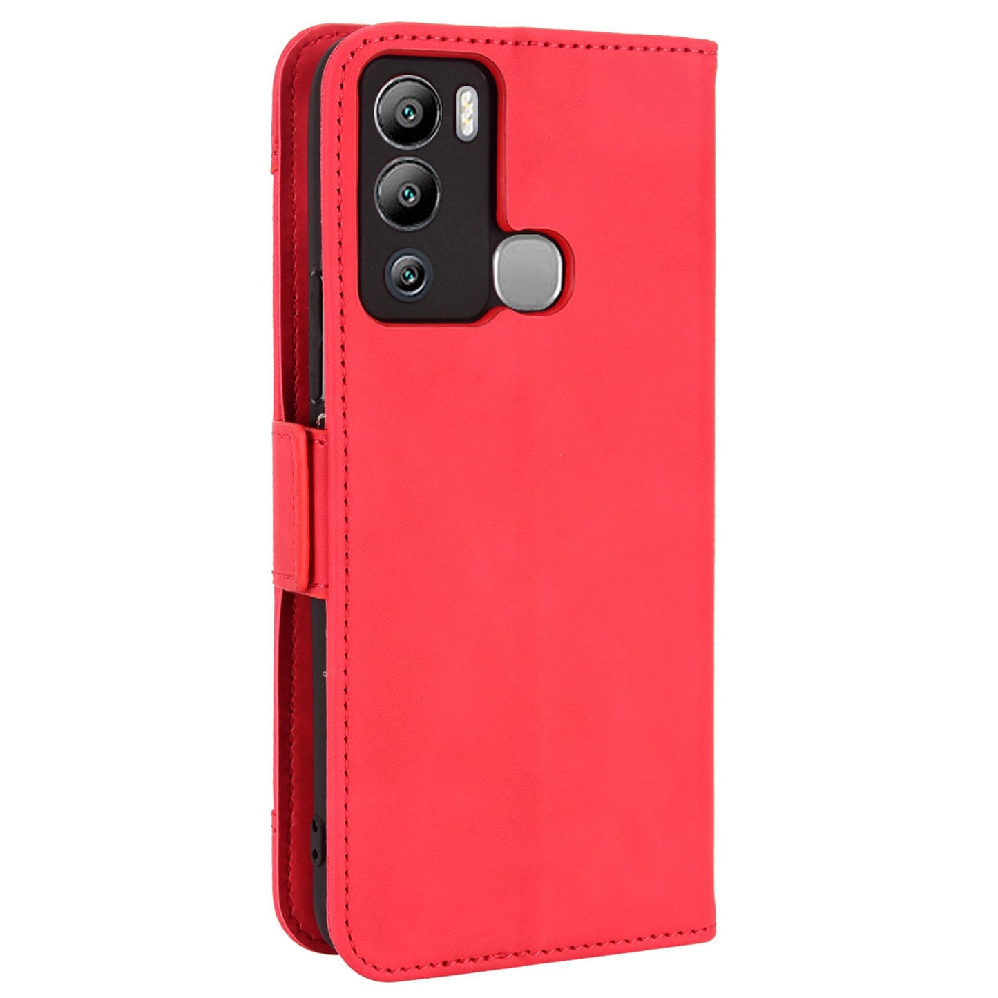 For Infinix Hot 12i 4G Multiple Card Slots PU Leather Cover Double Magnetic Clasp Full-protection Phone Stand Wallet Case