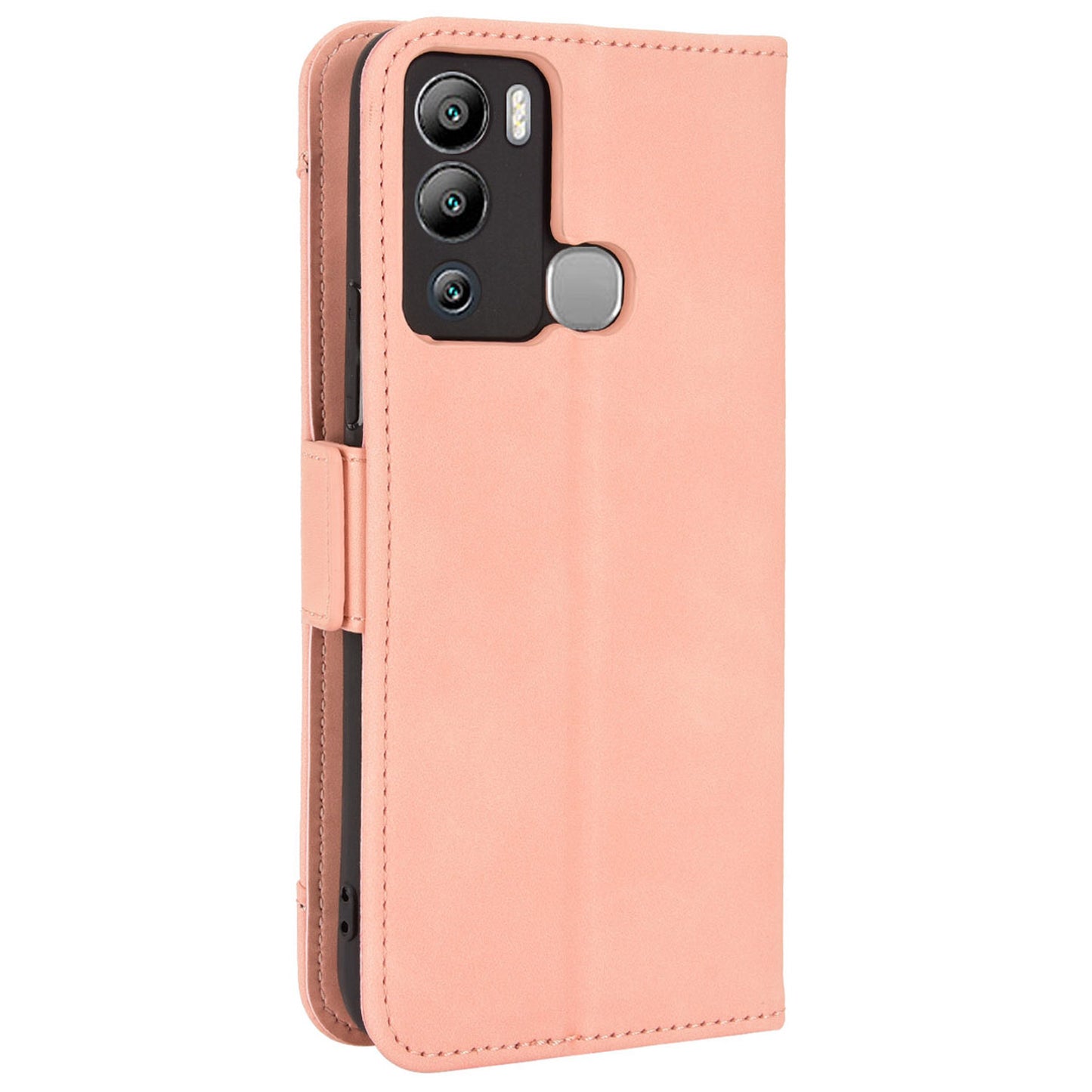 For Infinix Hot 12i 4G Multiple Card Slots PU Leather Cover Double Magnetic Clasp Full-protection Phone Stand Wallet Case