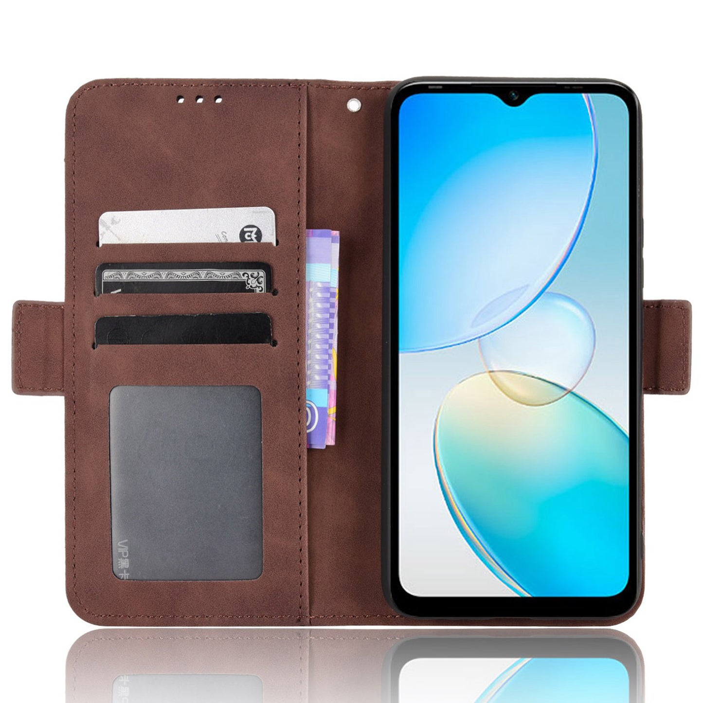 For Infinix Hot 12i 4G Multiple Card Slots PU Leather Cover Double Magnetic Clasp Full-protection Phone Stand Wallet Case