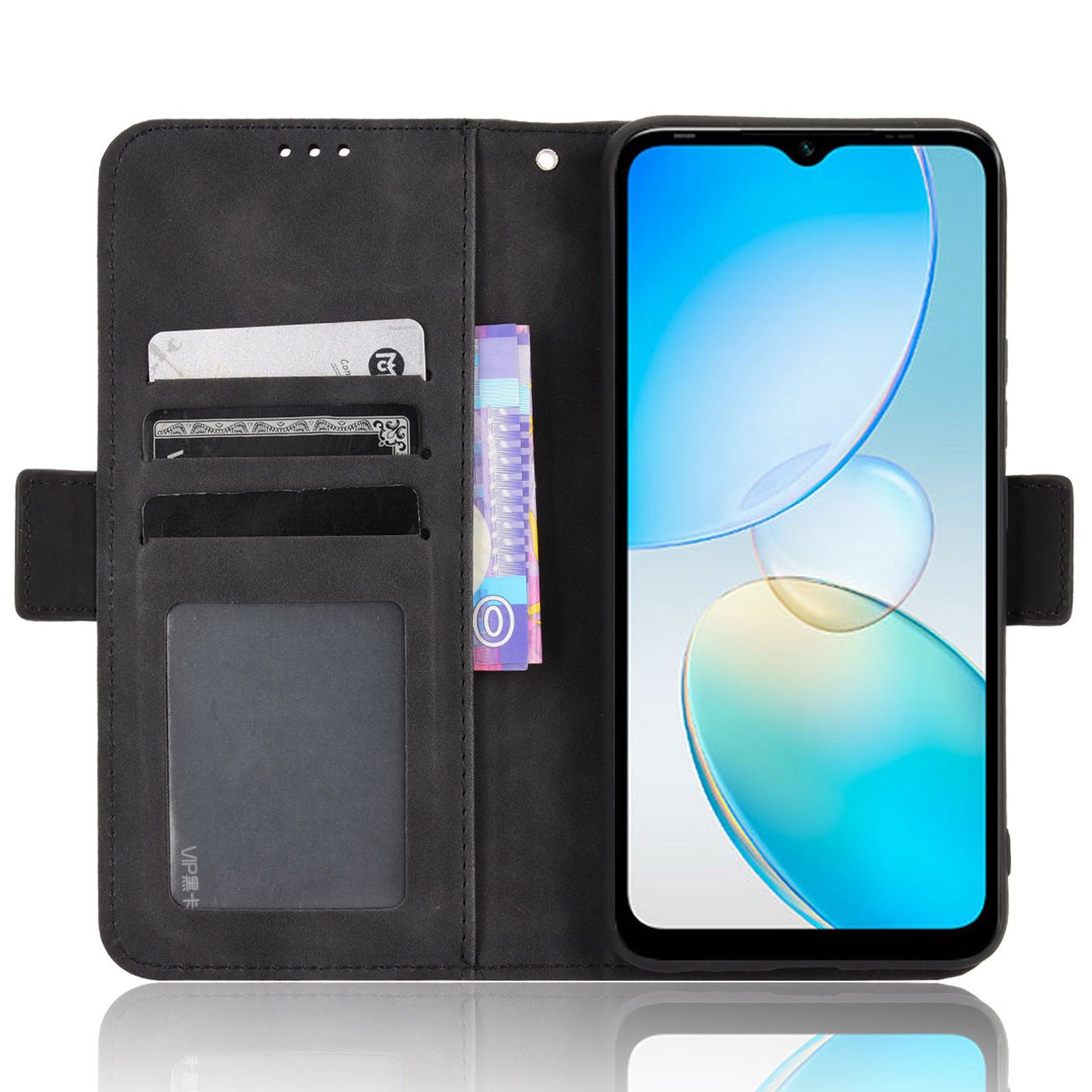 For Infinix Hot 12i 4G Multiple Card Slots PU Leather Cover Double Magnetic Clasp Full-protection Phone Stand Wallet Case