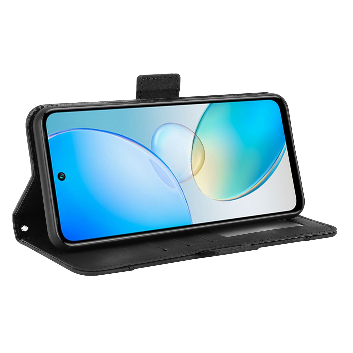 For Infinix Hot 12 4G Multiple Card Slots PU Leather Phone Cover Double Magnetic Clasp Drop-proof Stand Wallet Case