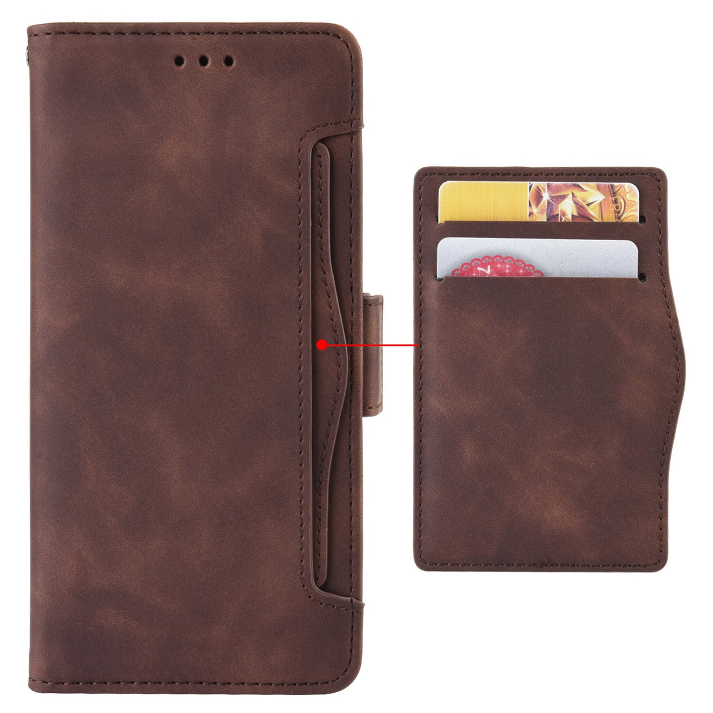 For Infinix Hot 12 4G Multiple Card Slots PU Leather Phone Cover Double Magnetic Clasp Drop-proof Stand Wallet Case