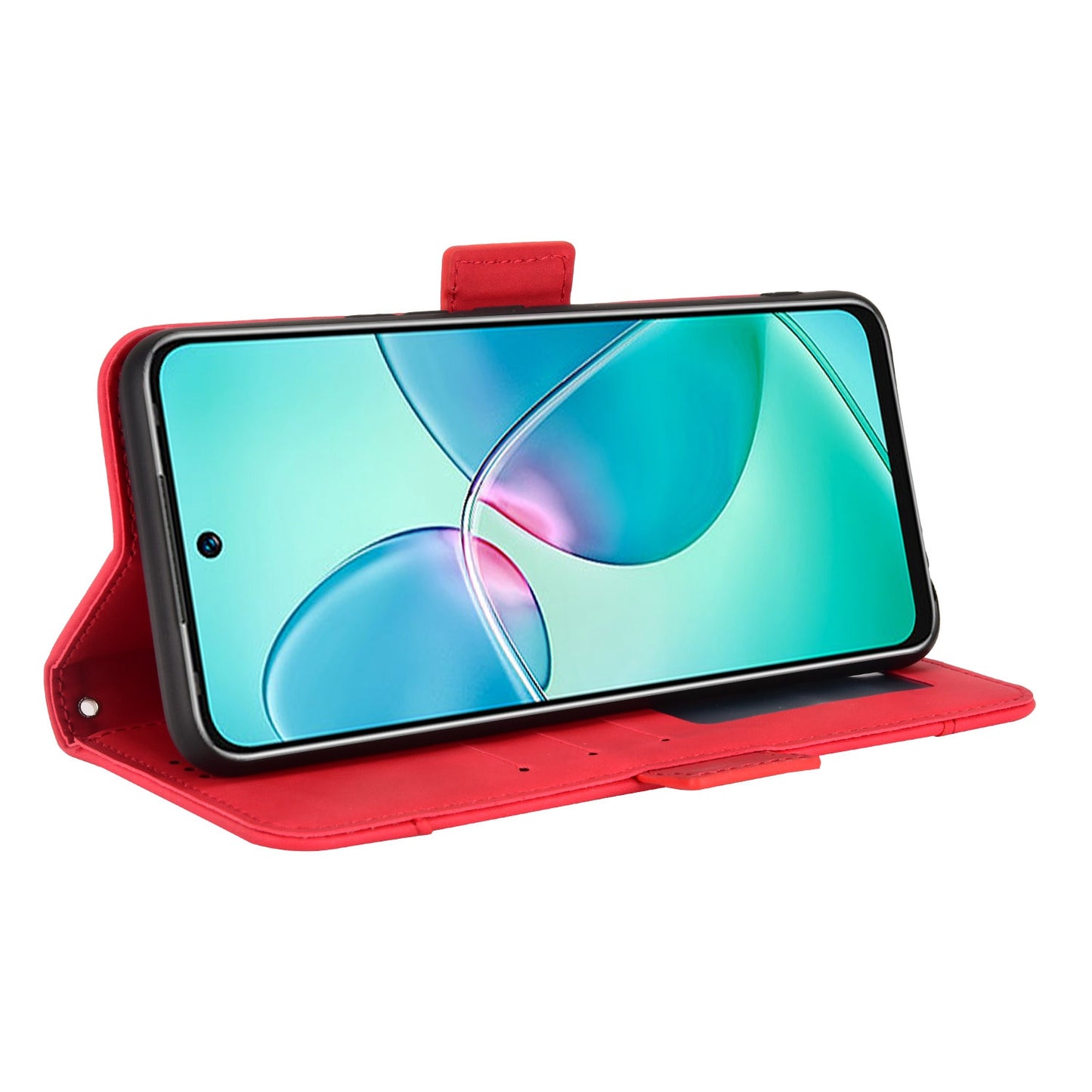 For Infinix Hot 12 Play 4G Anti-scratch Phone Flip Case with Multiple Card Slots PU Leather Phone Cover Double Magnetic Clasp Stand Wallet Case