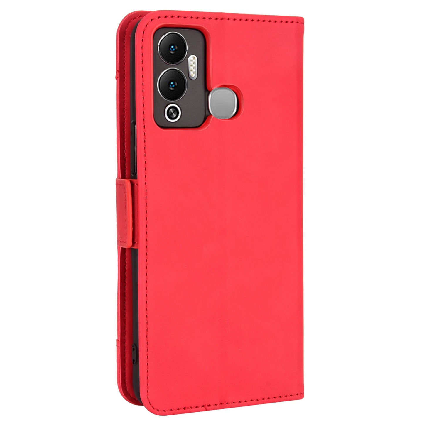 For Infinix Hot 12 Play 4G Anti-scratch Phone Flip Case with Multiple Card Slots PU Leather Phone Cover Double Magnetic Clasp Stand Wallet Case