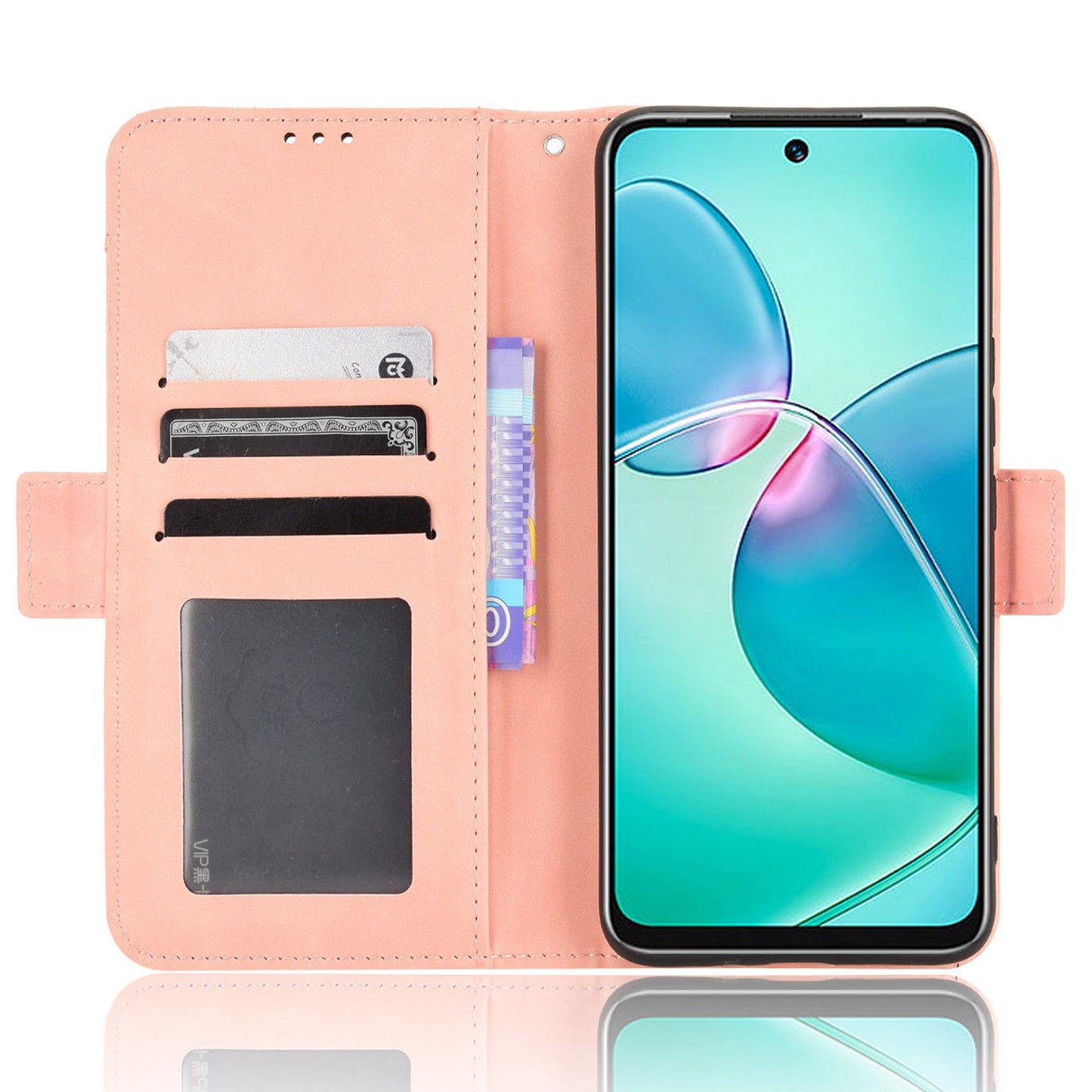 For Infinix Hot 12 Play 4G Anti-scratch Phone Flip Case with Multiple Card Slots PU Leather Phone Cover Double Magnetic Clasp Stand Wallet Case