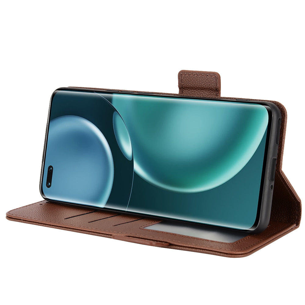 For Honor Magic4 Pro 5G Magnetic Closure Litchi Texture PU Leather Phone Case Stand Wallet Anti-scratch Phone Cover
