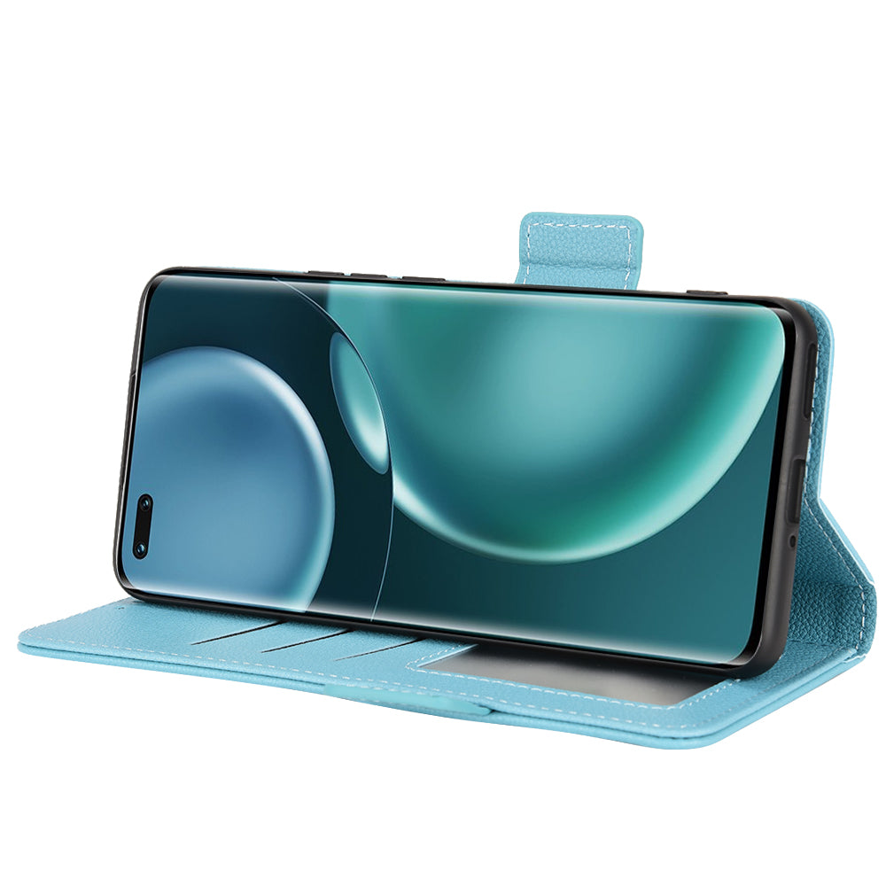 For Honor Magic4 Pro 5G Magnetic Closure Litchi Texture PU Leather Phone Case Stand Wallet Anti-scratch Phone Cover