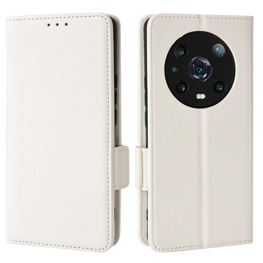 For Honor Magic4 Pro 5G Magnetic Closure Litchi Texture PU Leather Phone Case Stand Wallet Anti-scratch Phone Cover