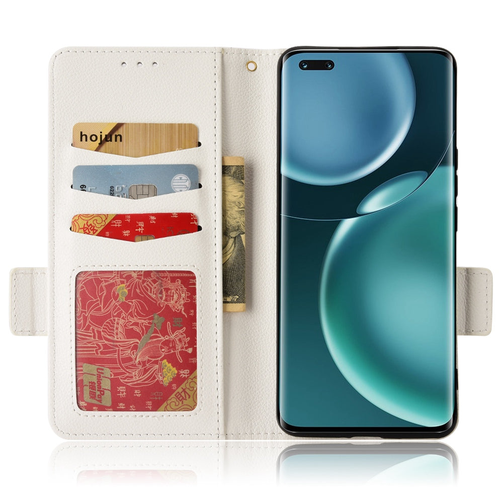 For Honor Magic4 Pro 5G Magnetic Closure Litchi Texture PU Leather Phone Case Stand Wallet Anti-scratch Phone Cover