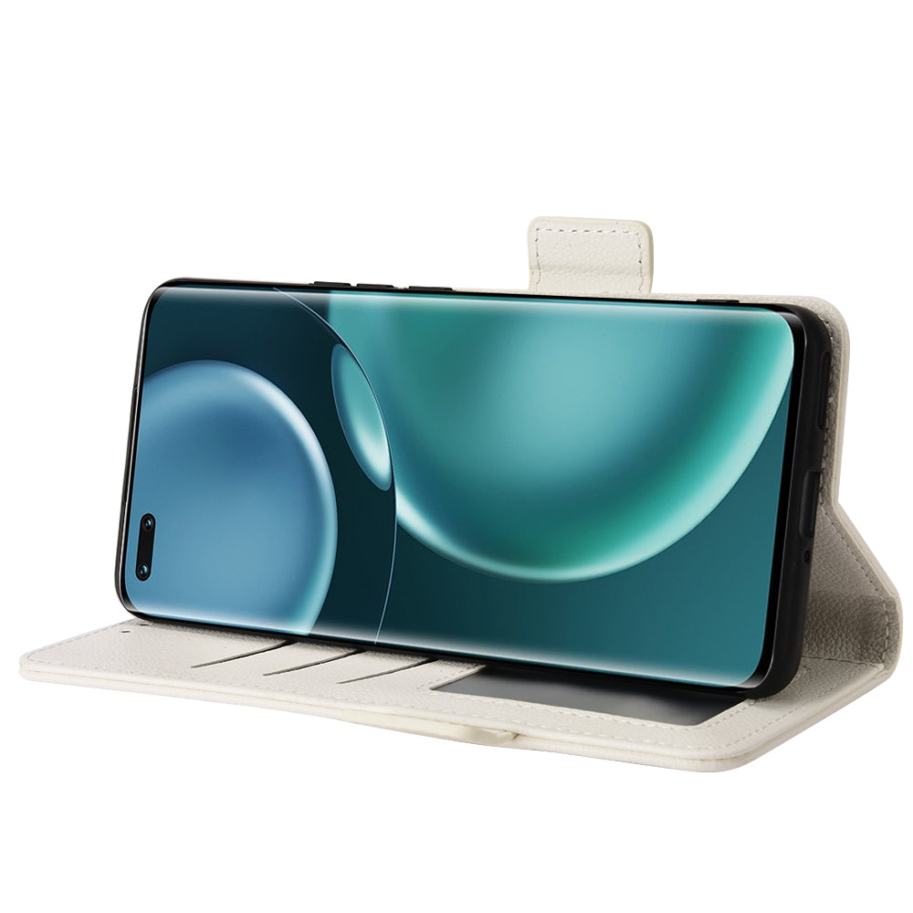 For Honor Magic4 Pro 5G Magnetic Closure Litchi Texture PU Leather Phone Case Stand Wallet Anti-scratch Phone Cover