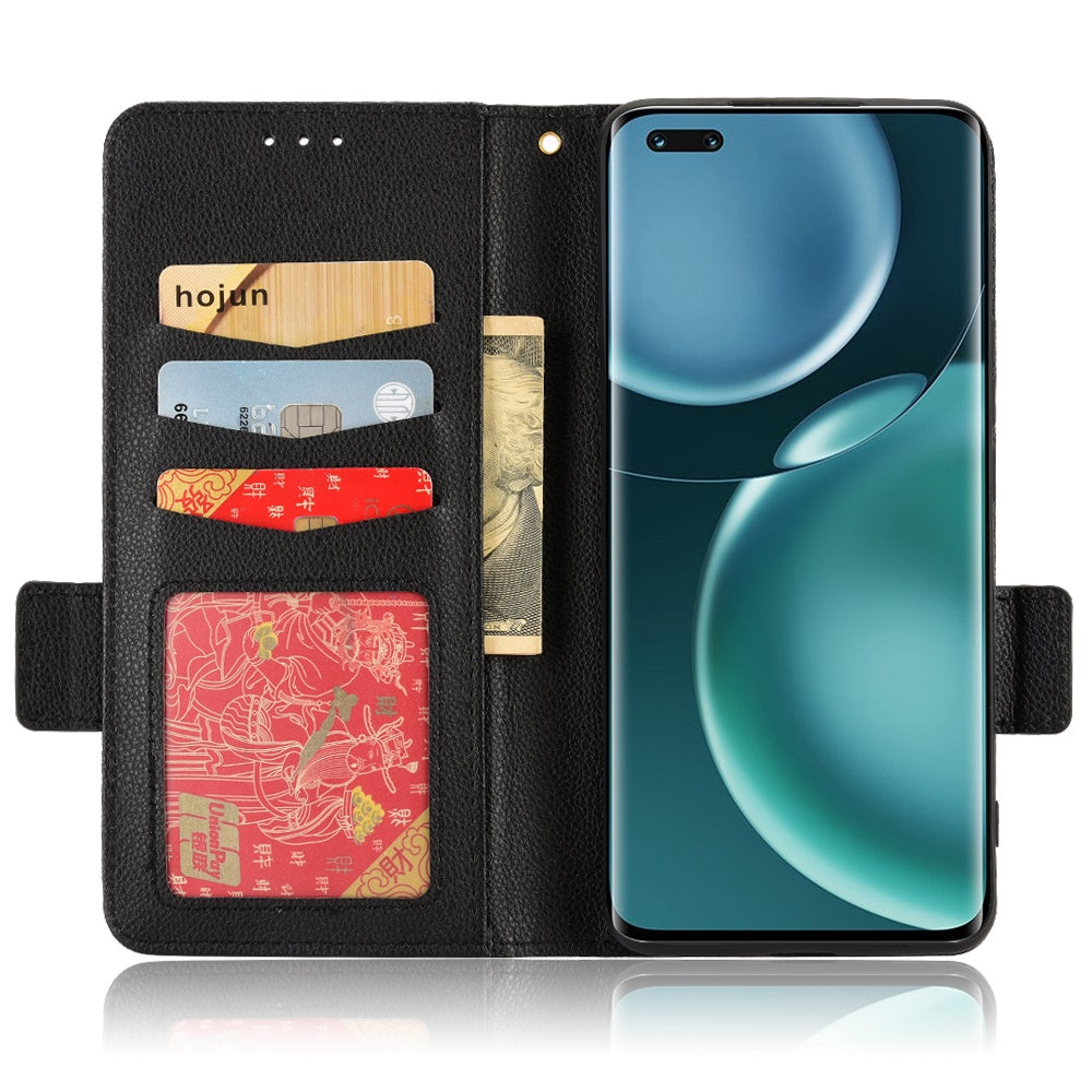 For Honor Magic4 Pro 5G Magnetic Closure Litchi Texture PU Leather Phone Case Stand Wallet Anti-scratch Phone Cover