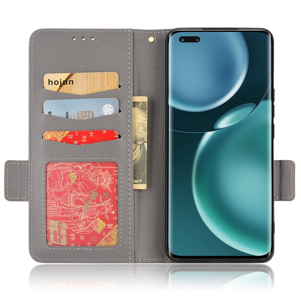 For Honor Magic4 Pro 5G Magnetic Closure Litchi Texture PU Leather Phone Case Stand Wallet Anti-scratch Phone Cover