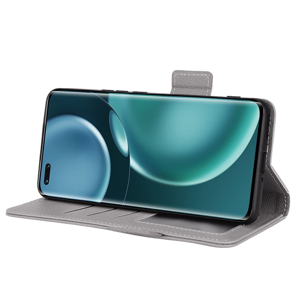 For Honor Magic4 Pro 5G Magnetic Closure Litchi Texture PU Leather Phone Case Stand Wallet Anti-scratch Phone Cover