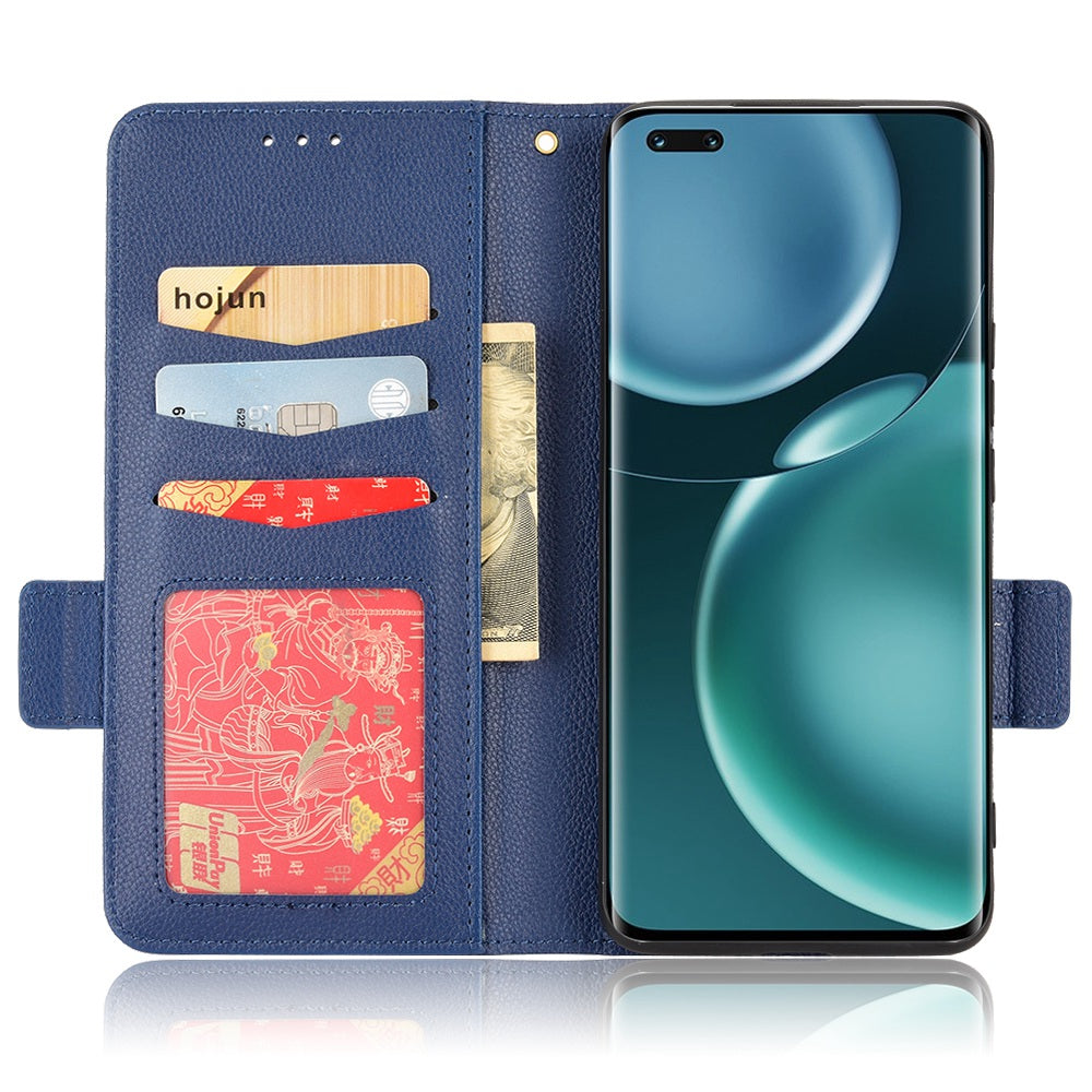 For Honor Magic4 Pro 5G Magnetic Closure Litchi Texture PU Leather Phone Case Stand Wallet Anti-scratch Phone Cover