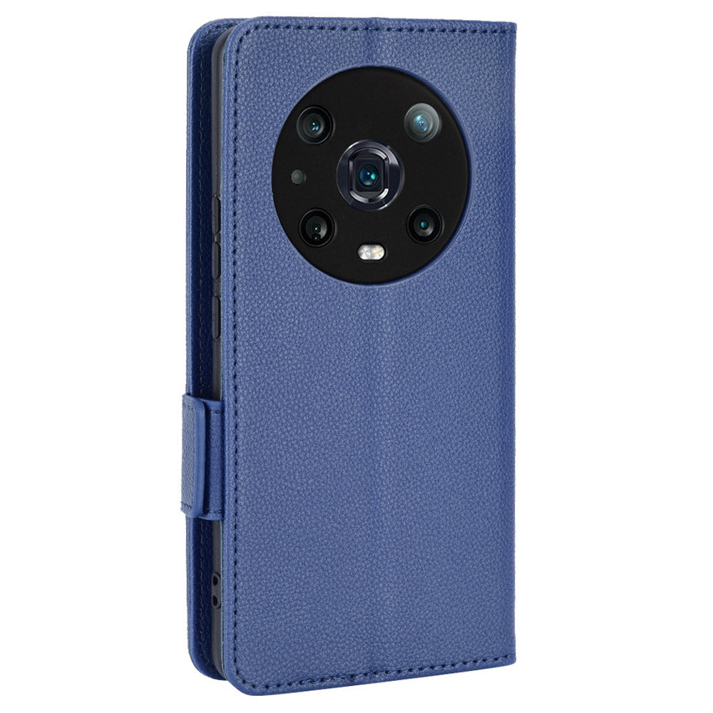 For Honor Magic4 Pro 5G Magnetic Closure Litchi Texture PU Leather Phone Case Stand Wallet Anti-scratch Phone Cover