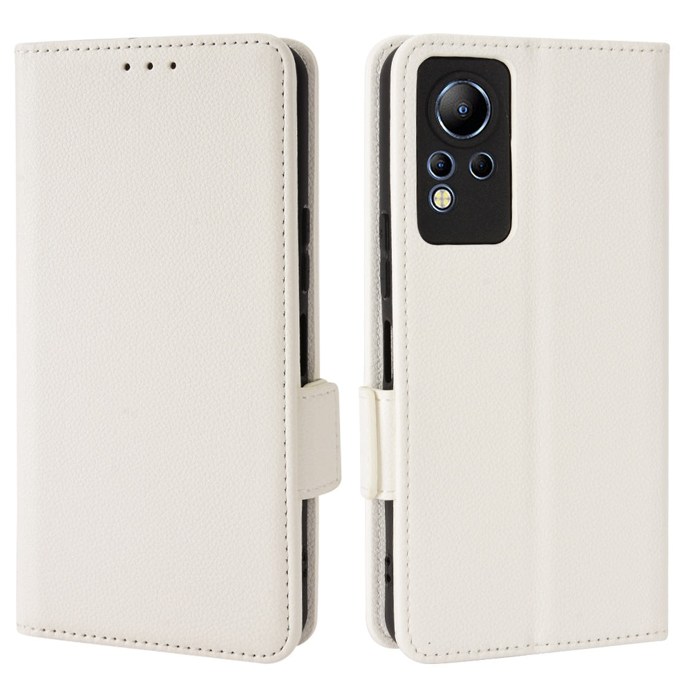 For Infinix Note 12 4G X663, X663C, X663D PU Leather Litchi Texture Phone Case Stand Function Dual Magnetic Clasp Flip Wallet Cover