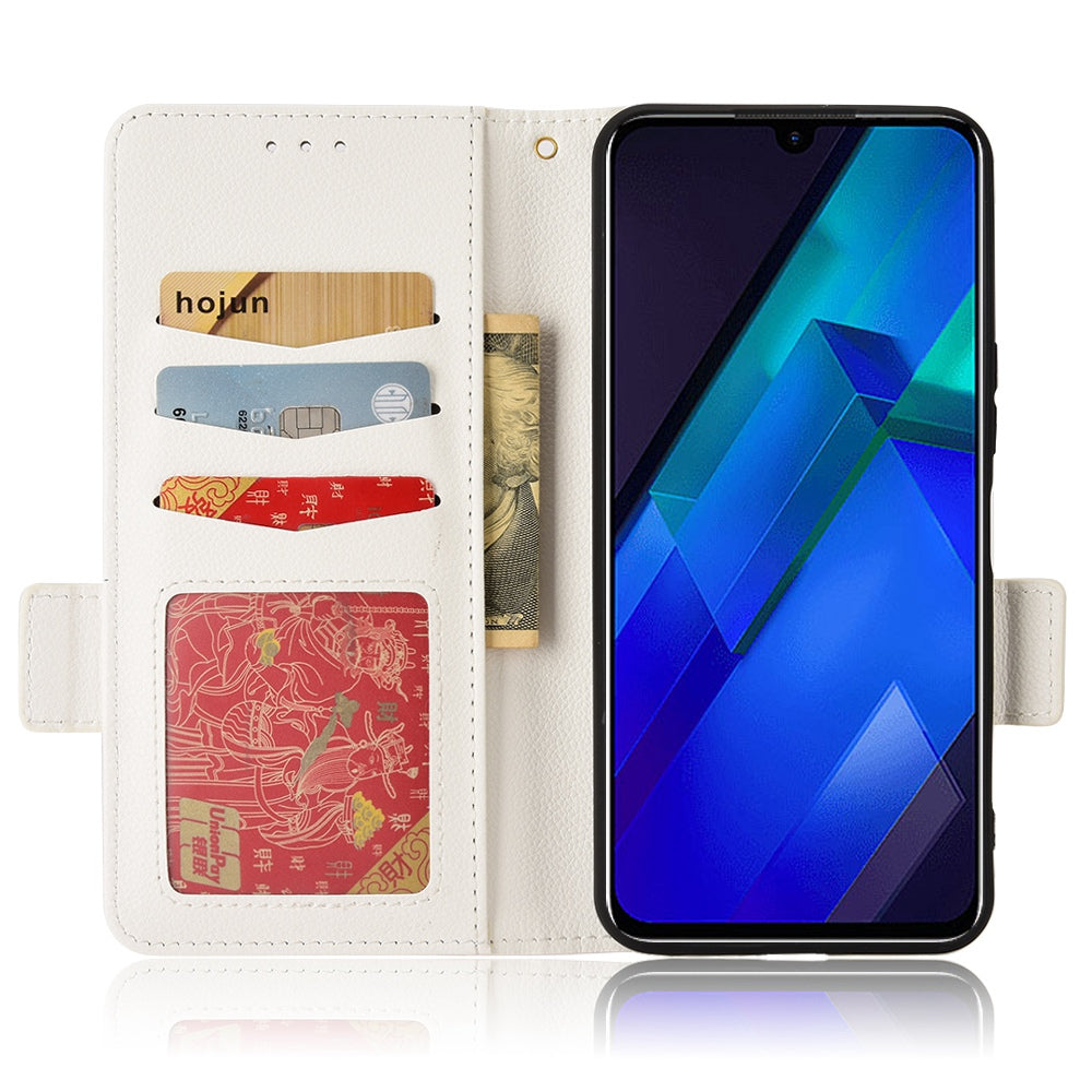 For Infinix Note 12 4G X663, X663C, X663D PU Leather Litchi Texture Phone Case Stand Function Dual Magnetic Clasp Flip Wallet Cover