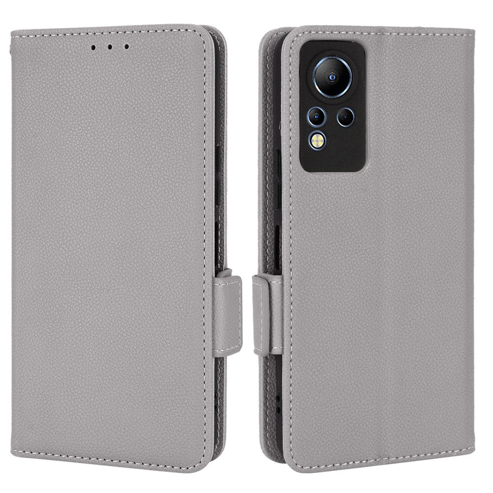 For Infinix Note 12 4G X663, X663C, X663D PU Leather Litchi Texture Phone Case Stand Function Dual Magnetic Clasp Flip Wallet Cover