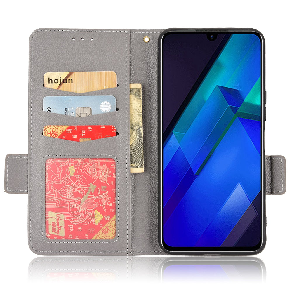 For Infinix Note 12 4G X663, X663C, X663D PU Leather Litchi Texture Phone Case Stand Function Dual Magnetic Clasp Flip Wallet Cover