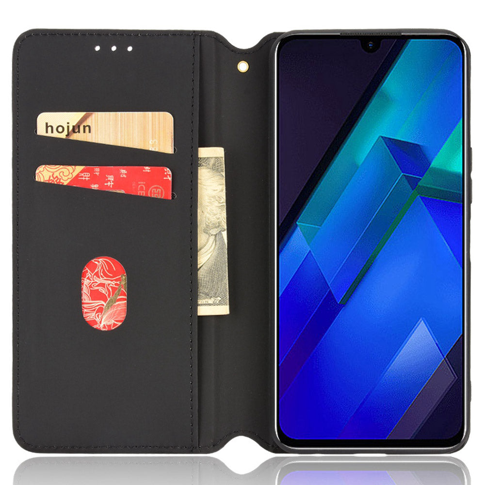 For Infinix Note 12 4G X663, X663C, X663D Imprinted Rhombus Pattern Wallet Design Flip Case PU Leather Magnetic Auto-absorbed Stand Cover