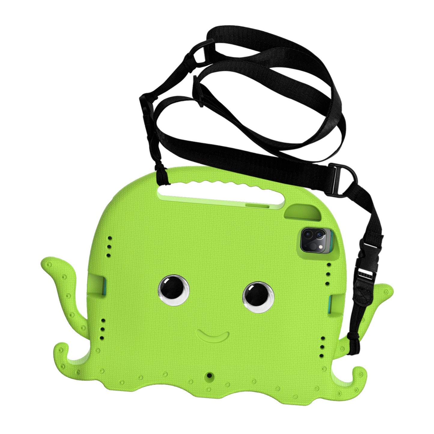 For iPad Pro 11-inch (2018)/(2020)/(2021) EVA Protective Case Cute Cartoon Octopus Anti-Scratch Cover Shockproof Portable Tablet Case with Shoulder Strap