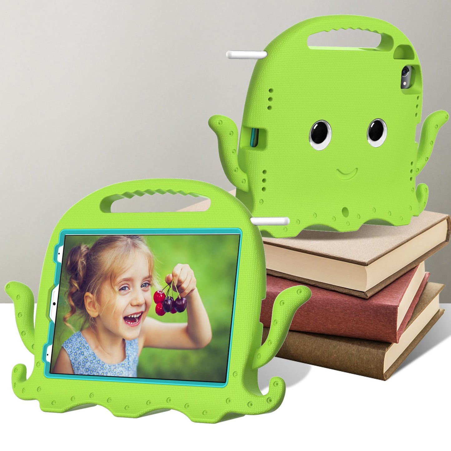 For iPad Pro 11-inch (2018)/(2020)/(2021) EVA Protective Case Cute Cartoon Octopus Anti-Scratch Cover Shockproof Portable Tablet Case with Shoulder Strap