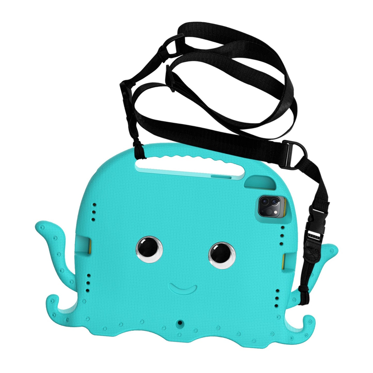 For iPad Pro 11-inch (2018)/(2020)/(2021) EVA Protective Case Cute Cartoon Octopus Anti-Scratch Cover Shockproof Portable Tablet Case with Shoulder Strap