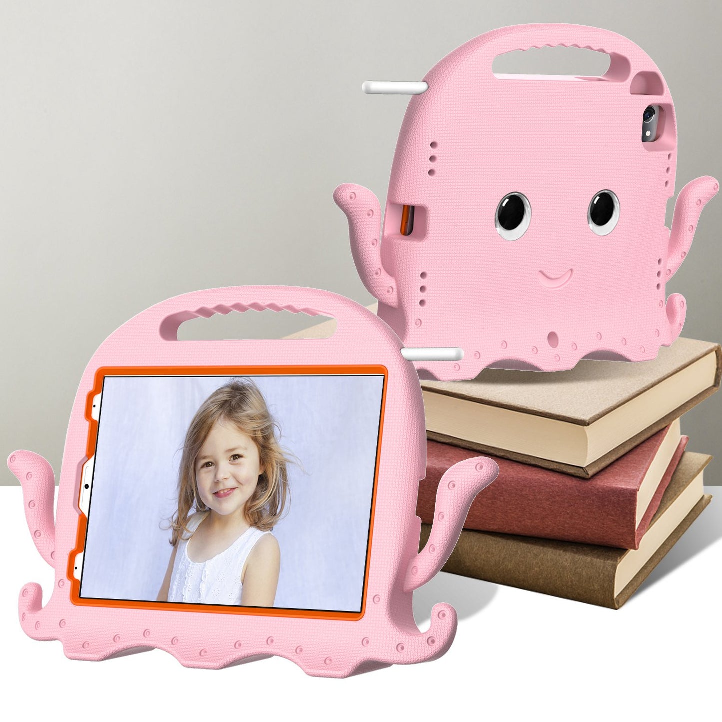 For iPad Pro 11-inch (2018)/(2020)/(2021) EVA Protective Case Cute Cartoon Octopus Anti-Scratch Cover Shockproof Portable Tablet Case with Shoulder Strap