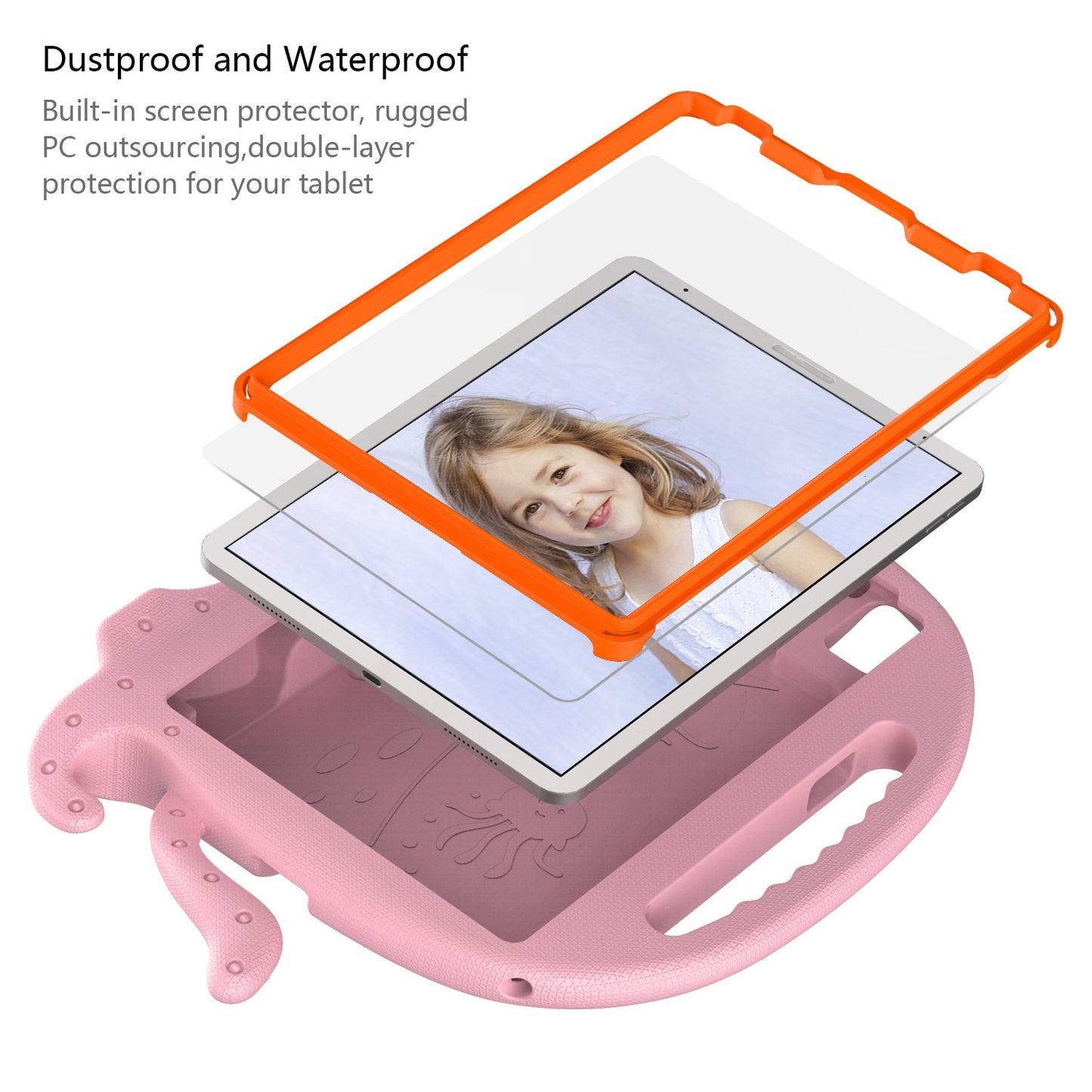 For iPad Pro 11-inch (2018)/(2020)/(2021) EVA Protective Case Cute Cartoon Octopus Anti-Scratch Cover Shockproof Portable Tablet Case with Shoulder Strap