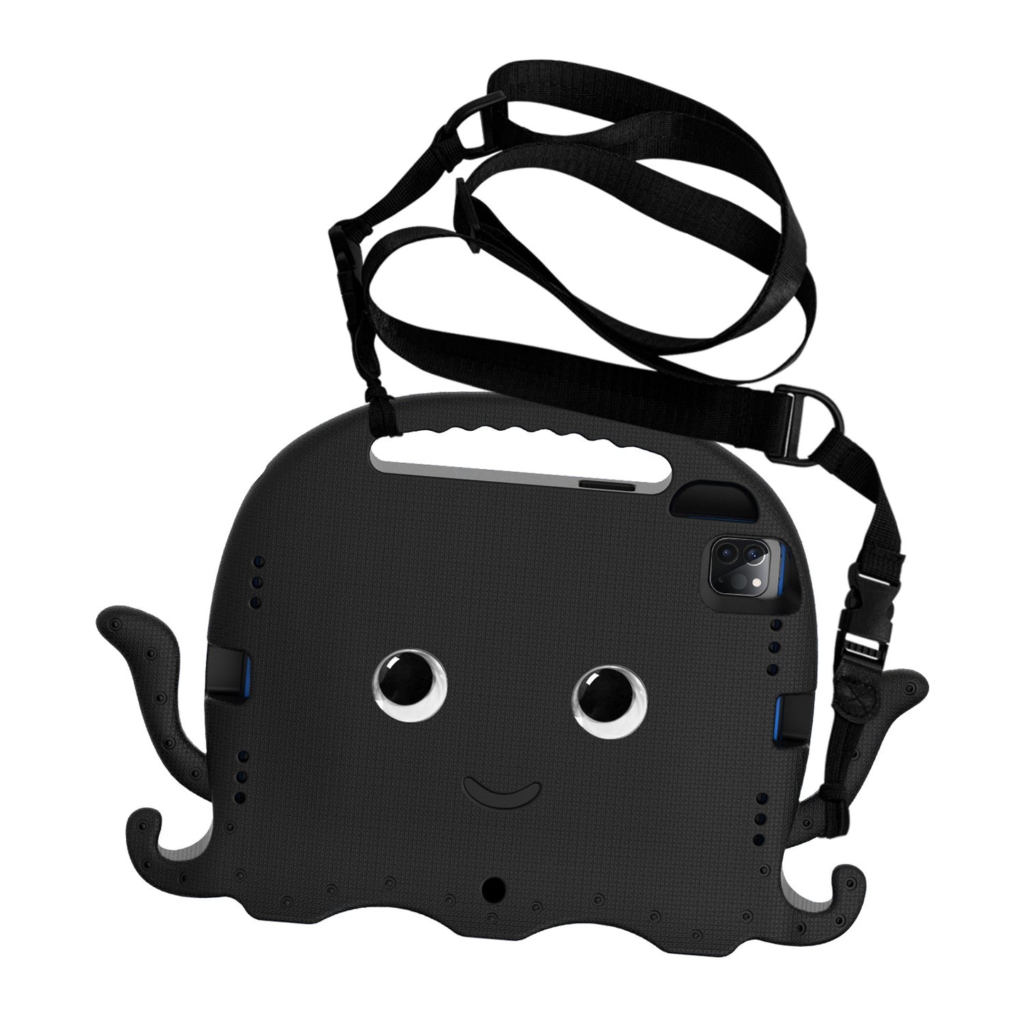 For iPad Pro 11-inch (2018)/(2020)/(2021) EVA Protective Case Cute Cartoon Octopus Anti-Scratch Cover Shockproof Portable Tablet Case with Shoulder Strap