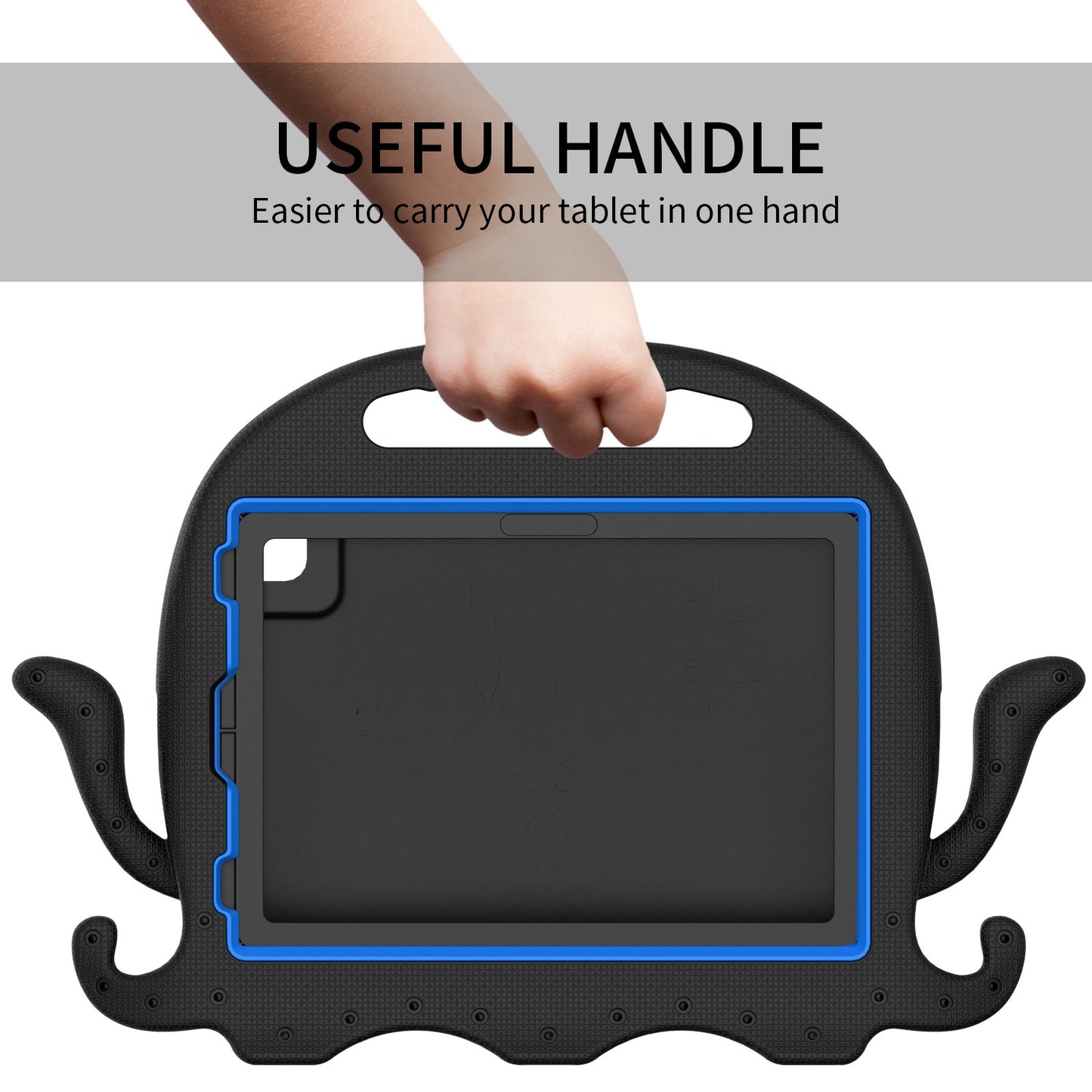 For iPad Pro 11-inch (2018)/(2020)/(2021) EVA Protective Case Cute Cartoon Octopus Anti-Scratch Cover Shockproof Portable Tablet Case with Shoulder Strap