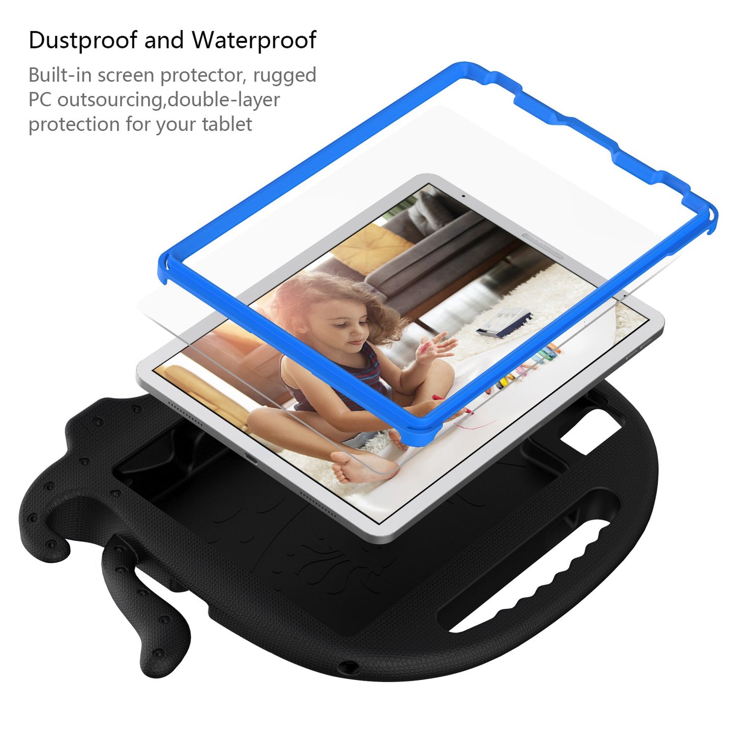For iPad Pro 11-inch (2018)/(2020)/(2021) EVA Protective Case Cute Cartoon Octopus Anti-Scratch Cover Shockproof Portable Tablet Case with Shoulder Strap