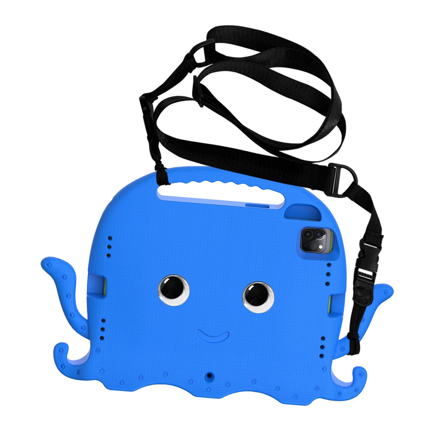 For iPad Pro 11-inch (2018)/(2020)/(2021) EVA Protective Case Cute Cartoon Octopus Anti-Scratch Cover Shockproof Portable Tablet Case with Shoulder Strap