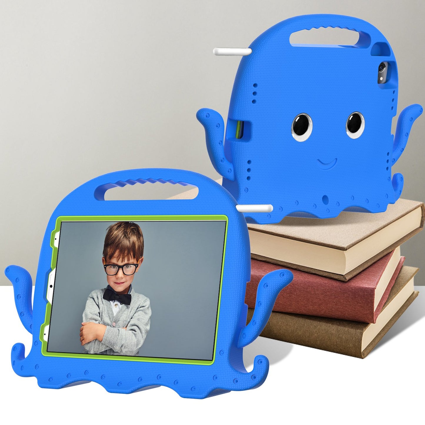 For iPad Pro 11-inch (2018)/(2020)/(2021) EVA Protective Case Cute Cartoon Octopus Anti-Scratch Cover Shockproof Portable Tablet Case with Shoulder Strap