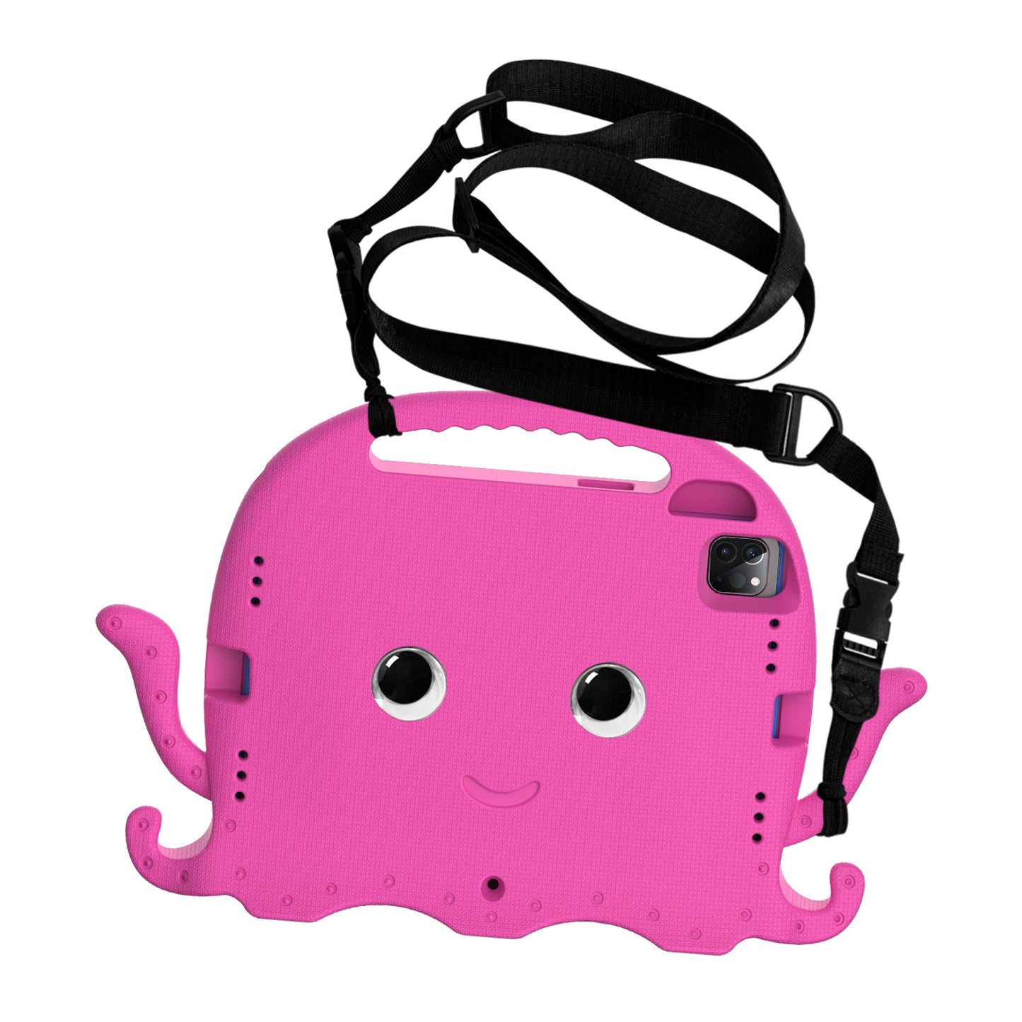 For iPad Pro 11-inch (2018)/(2020)/(2021) EVA Protective Case Cute Cartoon Octopus Anti-Scratch Cover Shockproof Portable Tablet Case with Shoulder Strap