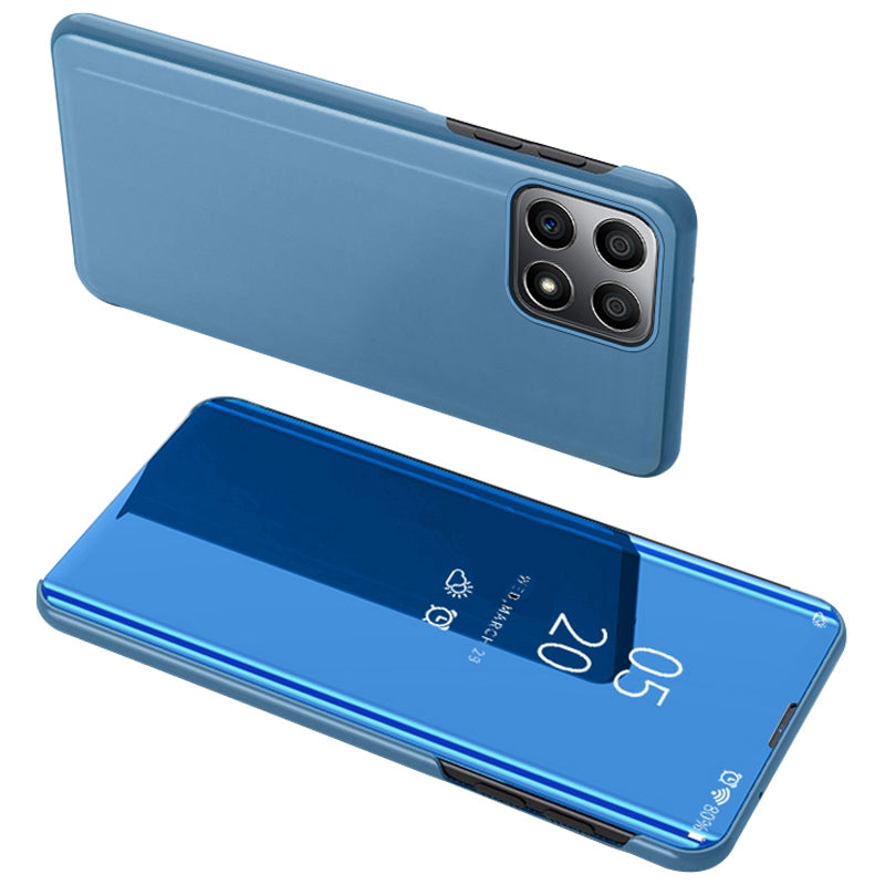 For Honor X8/X30i Drop Resistant Foldable Stand Design PU Leather Case View Window Electroplate Mirror Phone Shell