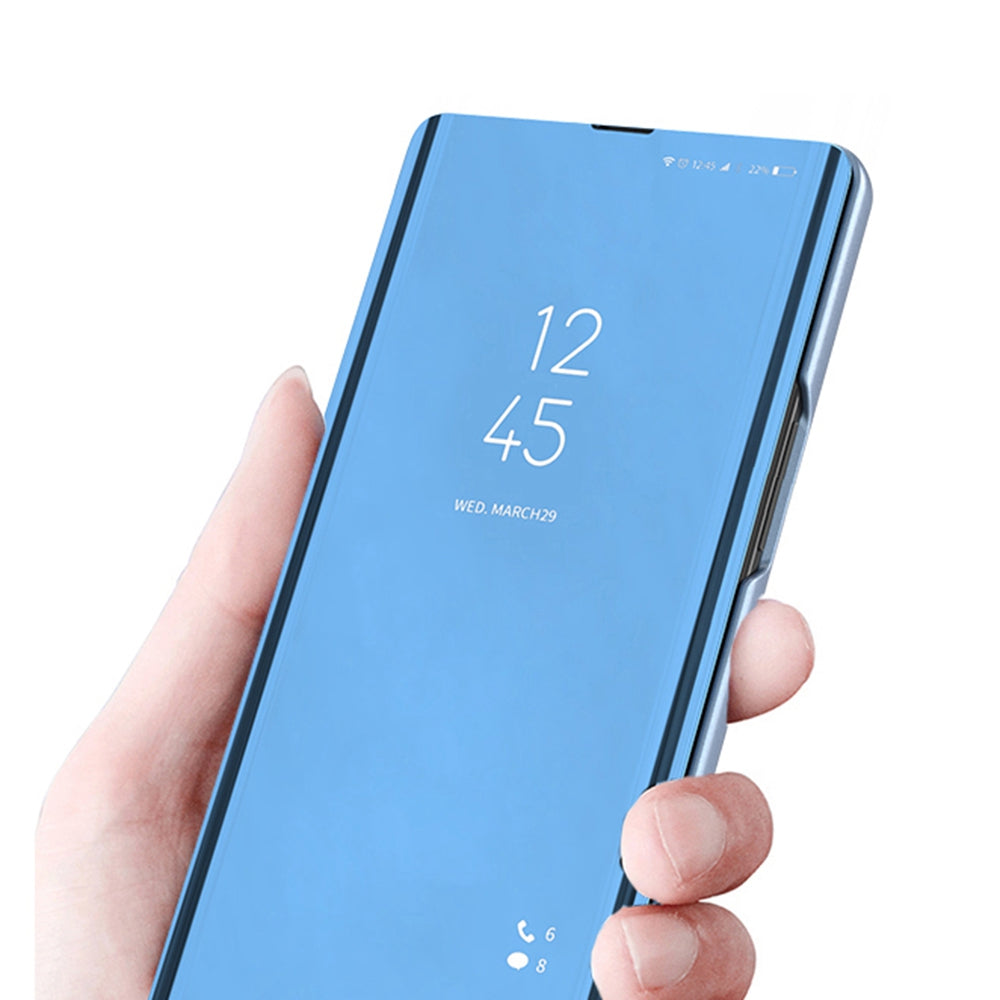 For Honor X8/X30i Drop Resistant Foldable Stand Design PU Leather Case View Window Electroplate Mirror Phone Shell