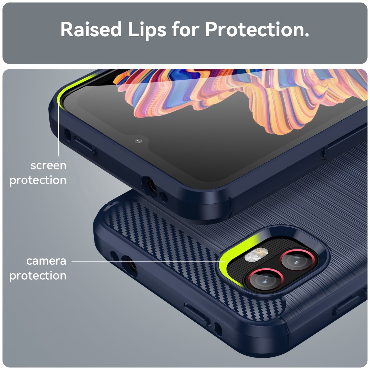 For Samsung Galaxy Xcover6 Pro 5G/Xcover Pro 2 5G Anti-drop TPU Phone Case Carbon Fiber Texture Brushed Surface Wear-resistant Cover
