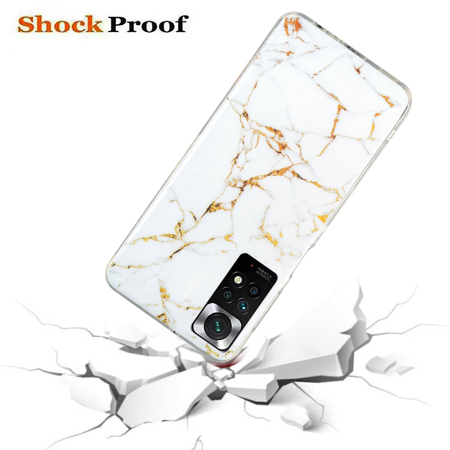 For Xiaomi Redmi Note 11 4G (Qualcomm)/Note 11S 4G IMD Marble Pattern Mobile Phone Cover Flexible TPU Drop-proof Case