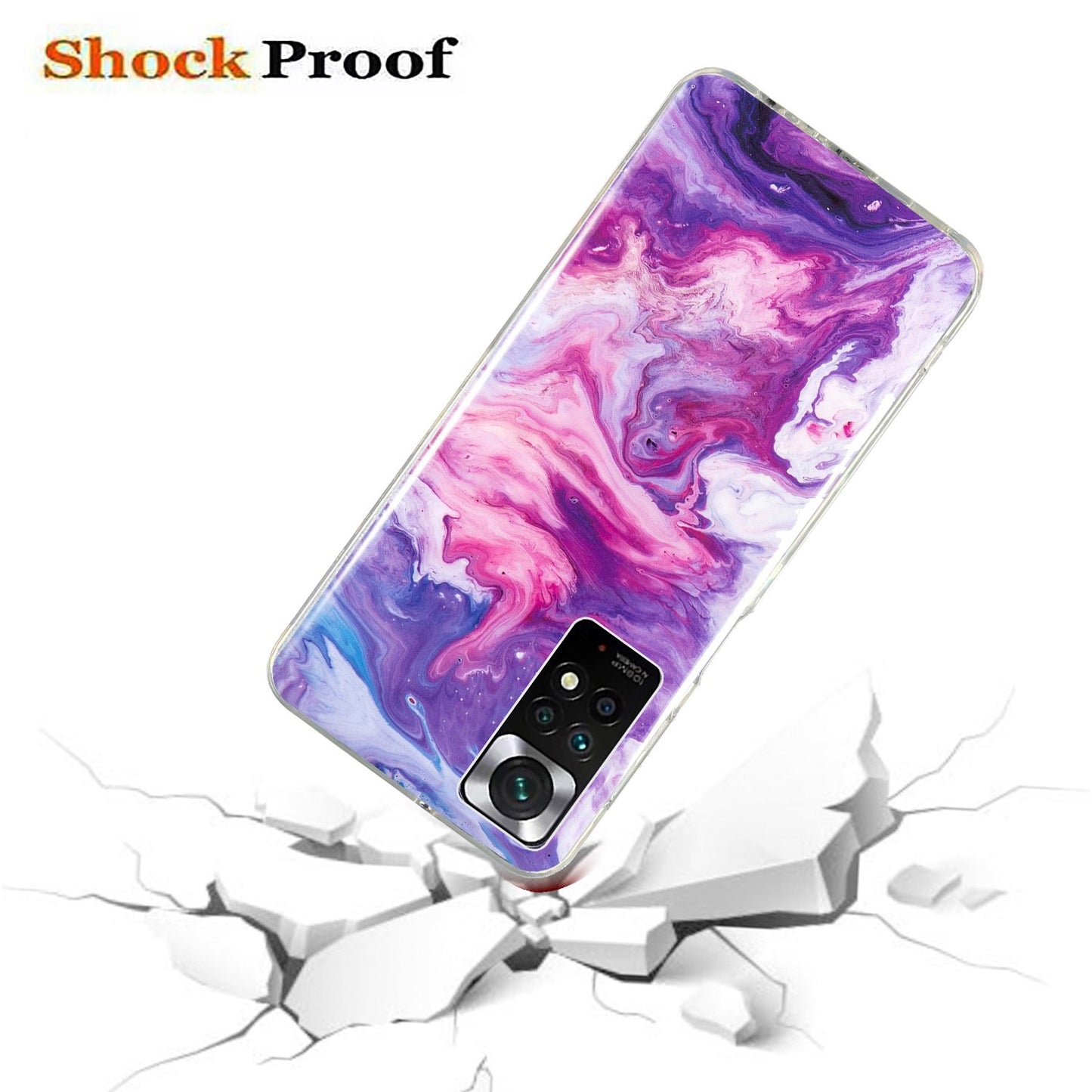 For Xiaomi Redmi Note 11 4G (Qualcomm)/Note 11S 4G IMD Marble Pattern Mobile Phone Cover Flexible TPU Drop-proof Case